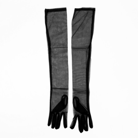 Carnival gloves, black, transparent, long color-4