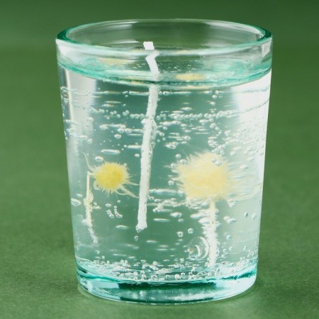 Gel candle in a glass with a decor inside "Flower" 5 x 5 x 6 cm-2