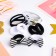 Hair gum "Bow" (set 12 pcs) strips, black and white