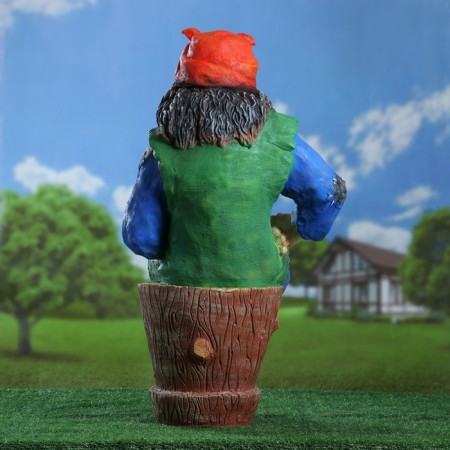 Garden figure "Baba Yaga on a mortar with a cat" 74x40x36 cm mix-9