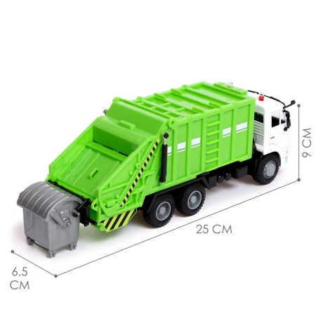 Metal truck "KAMAZ" City Services ", scale 1:38, inertia, light and sound-1