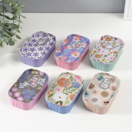 Casket Metal "Flower Motives" mix 10x6.5x3 cm