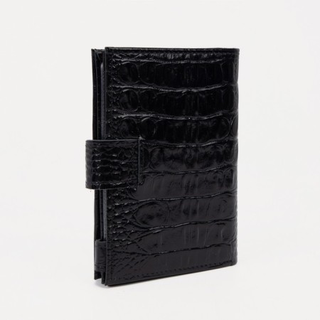 Male purse on a magnet for auto documents and passports, black color-1