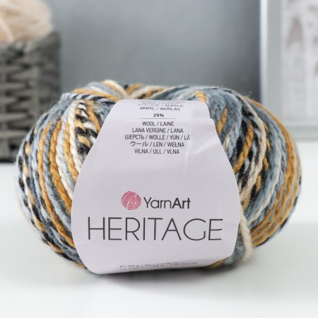 Yeritage yarn 75% acrylic, 25% wool 125m/50g (331 saffron-gray-gray)