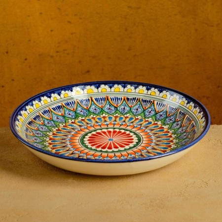 Largan Rishtan ceramics "Patterns", 25 cm, blue