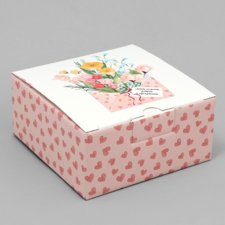 Gift folding box, packaging, "tender", 15 x 15 x 7 cm-1