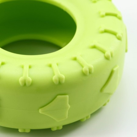 Chewing toy for dogs "Tire" 9 cm, light green-3