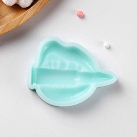 Silicone form "bullet in the teeth", 7 × 5.1 × 1.2 cm, turquoise color-1