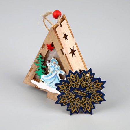 Christmas tree toy "Christmas tree with the Snow Maiden", from batteries, glow warm white-2