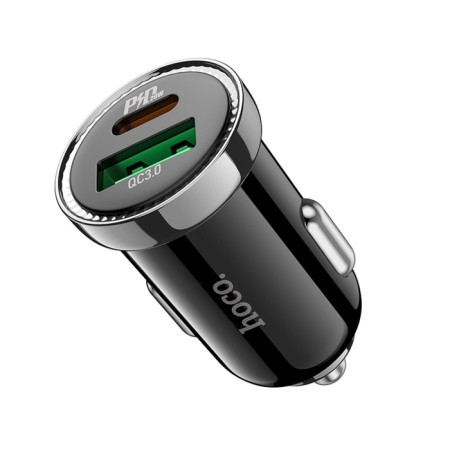 Hoco Z44, Type-C PD 20 W car charger, USB Qc3.0 18 W, 3 A, black-3