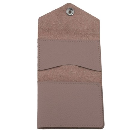 Cartholder, genuine leather, pink 10x8.5x1.5 cm-1