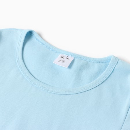T-shirt female o-shaped neckline, color light blue, size 46-1