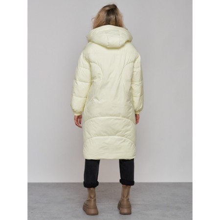 Coat insulated winter female, size 48, color light yellow-3