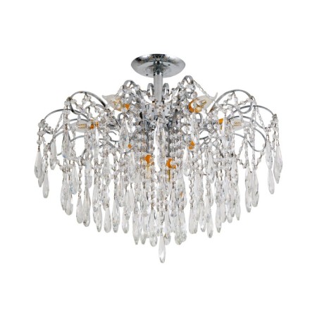Economic light chandelier 59172/8CR WT, E14 8x40W, color chromium