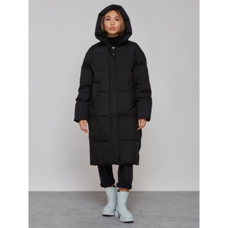 Coat insulated winter female, size 42, black color-4