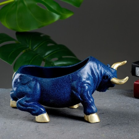 Candy "Bull" Blue Marble, 12x24x11cm-2