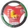 Leather braid, l black Skyway, with green inserts, s01102367