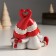 Suvenir Polystone "Santa Claus and granny with a gift, sit" 10x7.5x10 cm