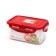 OURSSSON plastic container, red cover, 800 ml, rectangular