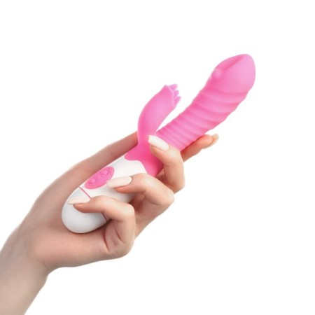 Vibrator with a clitoral stimulant, 30 modes, 19.3 x5.5 cm, pink-4