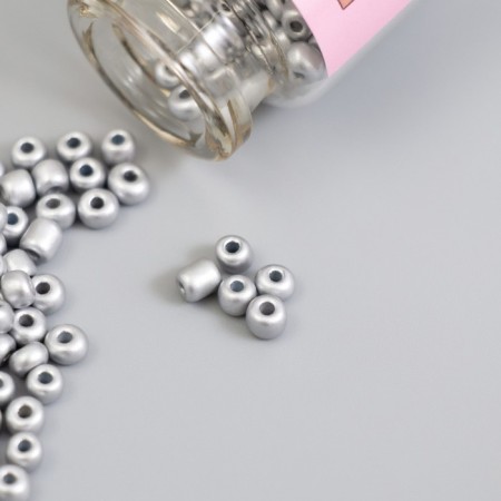 Round beads 6/0 in the bottle "Silver" 2x20 g set 2 pcs-2