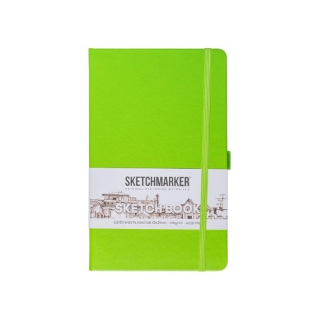 Sketchmarker sketchbook, 130 x 210 mm, 80 sheets, solid boumvinyl cover, green, block 140 g/m2-1
