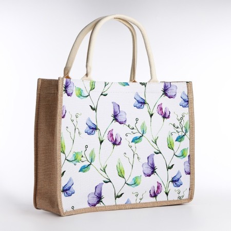 Shoper without fasteners, beige color/multi -colored