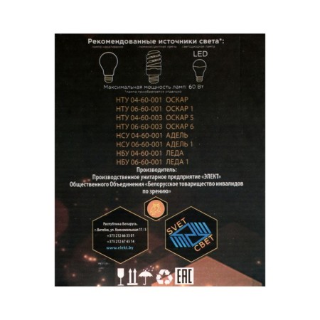 Lamp NBU 06-60-001 U1 Leda 1, E27, IP44, 60 watts, transparent glass, black-5