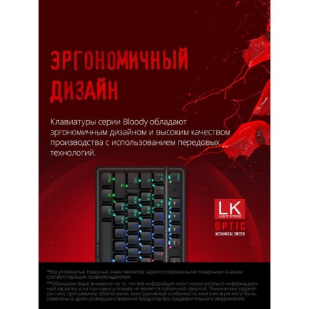 Keyboard A4Tech Bloody B750N Destiny Mechanical Black USB For Gamer Led-5