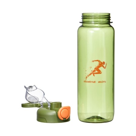 Water bottle, 800 ml, "movement - life", with a drinker, green-3