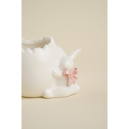 Ceramic stand for the egg "Bunny", 9 × 6.5 × 7 cm, white color-2