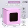 Box under a mug, with a window, pink 12 x 9.5 x 12 cm