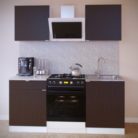 Cabinet with shelves, 600 × 300 × 600 mm, white/wenge color-1