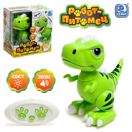The robot dinosaur “Peter” IQ Bot, on the control panel, interactive: sound, light, dancing, on the battery