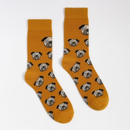 Socks "Dog", color mustard, size 23-25-1