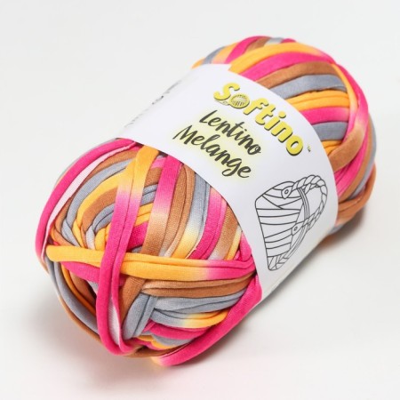 Knitted yarn 95% cotton, 5% elastan "Lentino melange" 100 g 30 m color 2 color-1