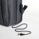 City backpack on a zipper, 2 pockets, with USB, gray color