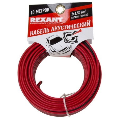 Acoustic cable REXANT SHVPM, 2 x 1.50 mm², red-black, mini-Bukhta, 10 m-1