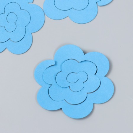 The workpiece of Foamiran "Flower Curly" 10x9.5 cm set 5 pcs. Bright blue-1