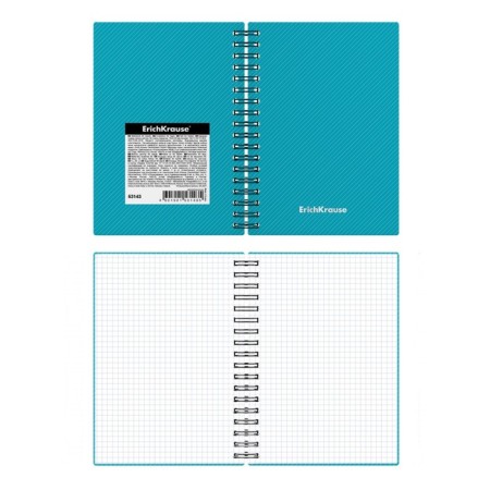 Notebook A6 (120 x 146 mm), 80 sheets in the cage on the crest Erichkrause "Glance Vivid", plastic cover, offset block, white 100%, mix-5