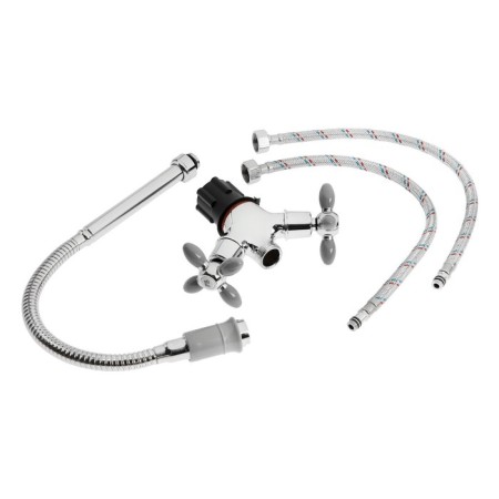 Kitchen mixer Zein ZC2031, flexible surge, crane boux brass 1/2 ", gray/chrome-8