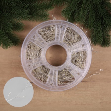 Girland "Mishura" 50 m Rosa, IP44, silver thread, 1500 LED, 8 modes, glow warm white, 36 V-1