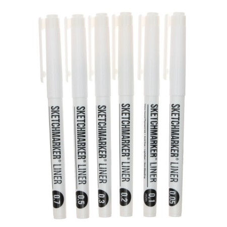 A set of capillary handles Sketchmarker, 6 pieces: 0.05, 0.1, 0.2, 0.3, 0.5, 0.7, black-1