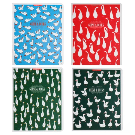 Notebook of 48 sheets in the “geese” cage, plastic cover, mix