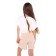 Suit for a girl (T -shirt/shorts), milk color, height 134 cm