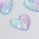 Decor for creativity plastic "Hearts with glitter" lilac-blue 2.8x2.4 cm