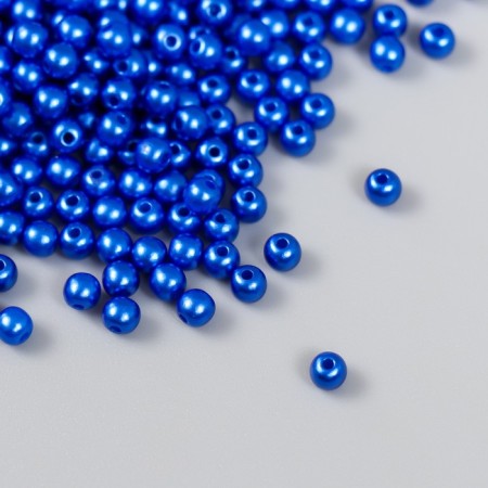Set of beads "needlework" plastic, diameter 4 mm, 25 g, royal blue