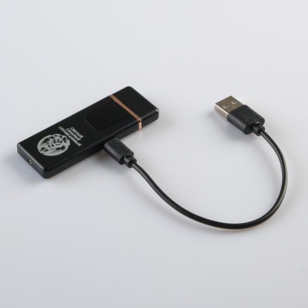 Electronic lighter "Bold, strong, fair", USB, spiral, 3 x 7.3 cm, black-4
