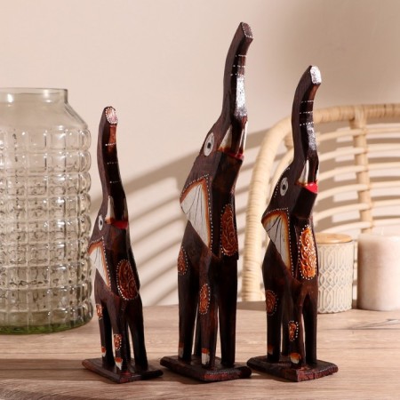 Souvenir tree (set 3 pcs) "Elephants trunks up stars on the ears" 35x24x5 cm mix-3