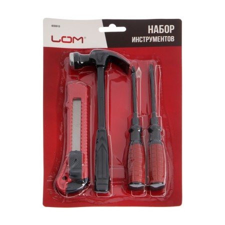 Set of tools scrap, hammer, 2 screwdrivers, knife, 4 items-2